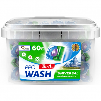 Капсули для прання ProWash Альпійська свіжість 60шт (4262396145208) | Фото 1