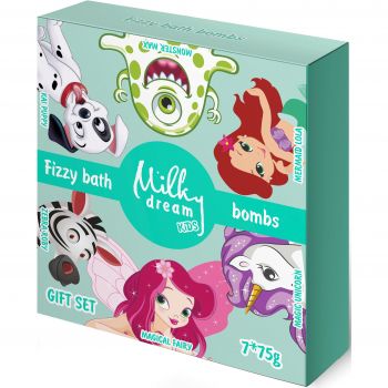 Подарунковий набір Milky Dream Kids Бомби для ванни 75г*7шт (4820205304033) Подарунковий набір Milky Dream Kids Бомби для ванни 75г*7шт (4820205304033) | Фото 1