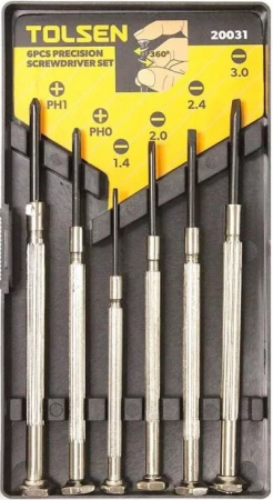 Набір викруток TOLSEN 6шт, SL, PH1, 75-90мм (20031) Набір викруток TOLSEN 6шт, SL, PH1, 75-90мм (20031) | Фото 3