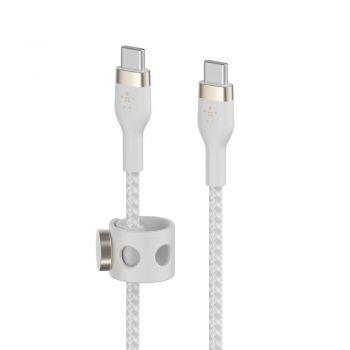 Belkin USB-C - USB-C, BRAIDED SILICONE, 1m, white (CAB011BT1MWH) | Фото 4