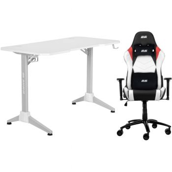 Комплект Крісло 2E Gaming BUSHIDO II White/Black (2E-GC-BUS-WT) + Стіл 2E Gaming OTOROSHI White-Gray | Фото 1