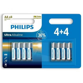 PHILIPS Ultra Alkaline лужна AA блістер, 8 шт (LR6E8B/10) | Фото 1