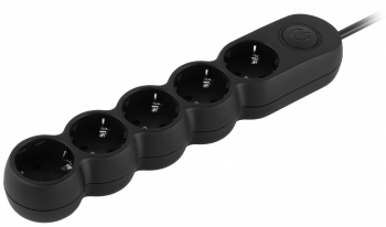 Мережевий подовжувач 2E Plus 5хТип F, 3х1мм, 3м, black (2E-U05VESM3BK) | Фото 4