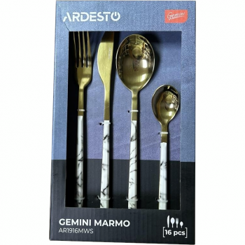 Купить столовый прибор Набір столового приладдя Ardesto Gemini Marmo, 16 приладів (AR1916MWS) | Фото 1