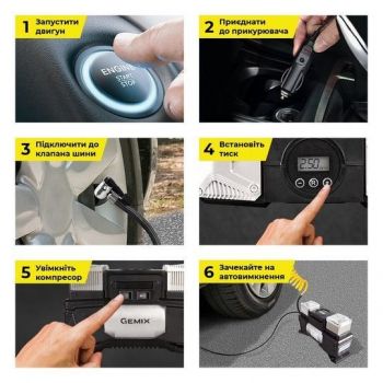 Автокомпресор Gemix Model I 10 Атм 60 л/хв (GMX.Mod.I.Duo) Автокомпресор Gemix Model I 10 Атм 60 л/хв (GMX.Mod.I.Duo) | Фото 8