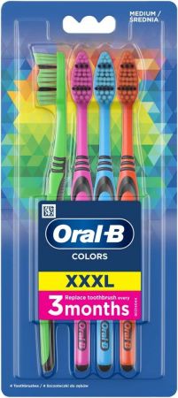 Купить зубную щетку Зубна щітка Oral-B Colours середньої жорсткості 4шт (8001090675521) | Фото 1