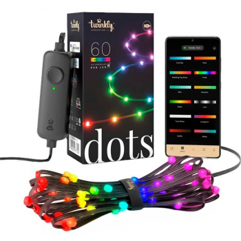Smart LED Гірлянда Twinkly Dots 60 RGB LED Lights String Clear Wire USB-A (TWD060STP-T) | Фото 1