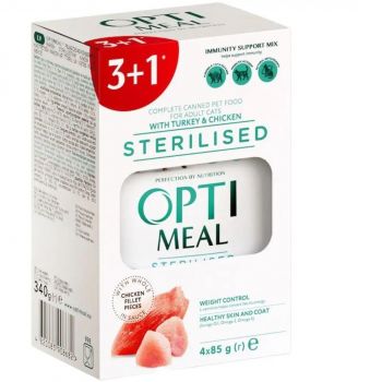 Вологий корм Optimeal для стерилізованих котів 4*85г | Фото 1