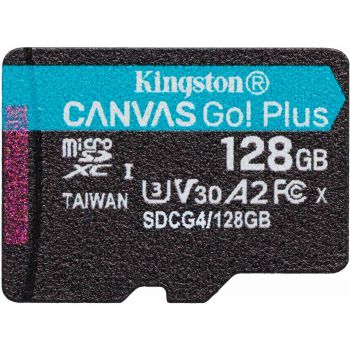 Карта пам'яті KINGSTON microSD 128GB C10 UHS-I U3 A2 V30 R200MB/s (SDCG4/128GBSP) | Фото 1
