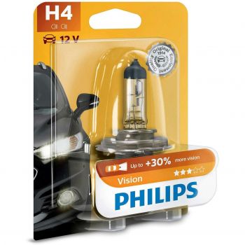 Лампа Philips галогенова 12V H4 60/55W P43T-38 Vision +30% (PS_12342_PR_B1) | Фото 1