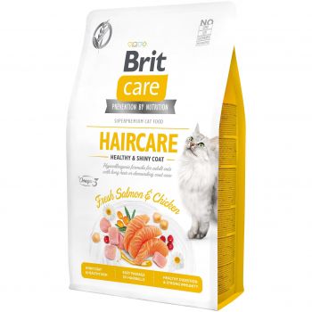 Сухий корм для кішок Brit Haircare Healthy & Shiny Coat з лососем і куркою (8595602540884) | Фото 1