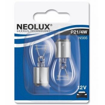 Купить автомобильную лампу Лампа Neolux розжарювання 12V P21/4W 21/4W Baz15D Standard (2шт) (NE_N566-02B) | Фото 1
