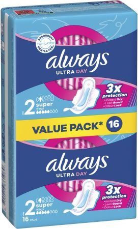 Гігієнічні прокладки ALWAYS Ultra Day Super (Розмір 2) 16 шт (8700216861069) Гігієнічні прокладки ALWAYS Ultra Day Super (Розмір 2) 16 шт (8700216861069) | Фото 1