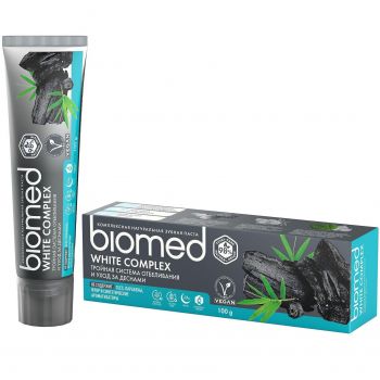 Купить зубную пасту и ополаскиватель BioMed WHITE COMPLEX / ВАЙТ КОМПЛЕКС, 100 гр. (7640168930424) | Фото 1