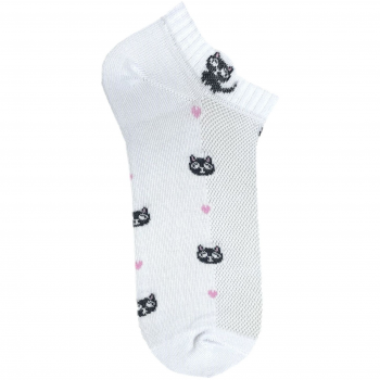 Шкарпетки жіночі Premier Socks 36-40 1 пара білі з принтом Коти (4820163318851) | Фото 1