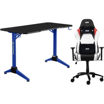 Комплект Крісло 2E Gaming BUSHIDO II White/Black (2E-GC-BUS-WT) + Стіл 2E Gaming OTOROSHI Black-Blue | Фото 1