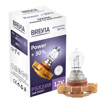 Купить автомобильную лампу Лампа Brevia галогенова PSX24W 12V 24W PG20/7 Power +30% CP (12225C) | Фото 1