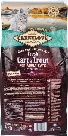 Сухий корм для стерилізованих кішок Carnilove Fresh з коропом і фореллю 6 кг (8595602527465) | Фото 4
