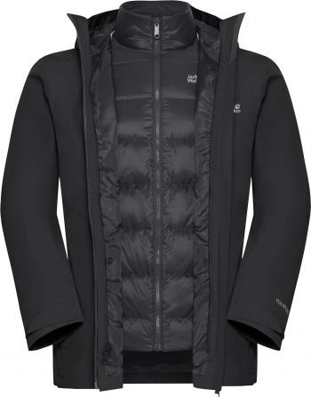 Пуховик чоловічий Jack Wolfskin Icecape 3In1 Down Jkt M Down Rds A65265_6000 M чорний | Фото 2