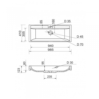 Купить раковину Раковина Adamant Streng New 990x410x123мм біла (100002890) | Фото 6