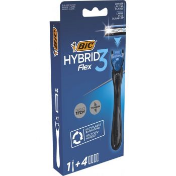 BIC Flex 3 Hibrid с 4 сменными картриджами (3086123644939) BIC Flex 3 Hibrid с 4 сменными картриджами (3086123644939) | Фото 1