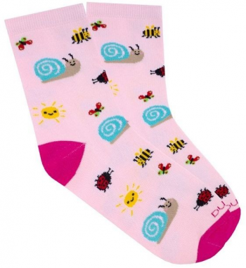 Шкарпетки для дівчаток Duna 23-26 1 пара рожеві з принтом Жуки (4823094657167) | Фото 4