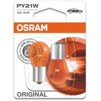 Купить автомобильную лампу Лампа Osram розжарювання 12V Py21W 21W Bau15S Original Line (2шт) (OS_7507-02B) | Фото 1