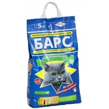 Наповнювач бентонітовий Барс № 2 крупний 2,5-5 мм з ароматом лаванди 5 кг (4820031330053) | Фото 1