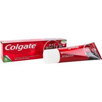 Купить зубную пасту и ополаскиватель Зубна паста COLGATE Max White Activated Charcoal 75 мл (8718951250017) | Фото 1