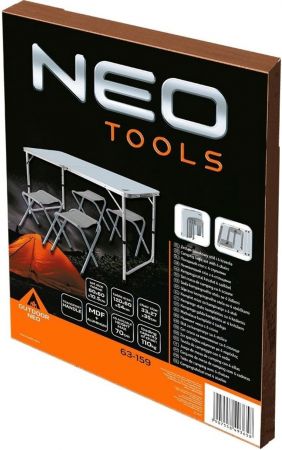 Набір стіл та стільці розкладні Neo Tools, стіл 120х60х54 (63-159) Набір стіл та стільці розкладні Neo Tools, стіл 120х60х54 (63-159) | Фото 7