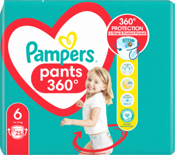 Підгузки-трусики Pampers Pants Giant розмір 6 14-19кг 25шт (8006540069745) | Фото 4
