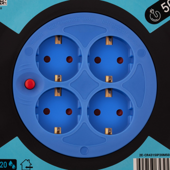 Мережевий подовжувач 2E 4хТип F на котушці, 3 х 1,5мм, 50м, black/gray (2E-CR4315IP20M50) | Фото 3