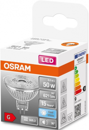 Лампа OSRAM LED GU5.3 8Вт 4000К 621Лм MR1650 12В STAR (4058075433786) | Фото 2