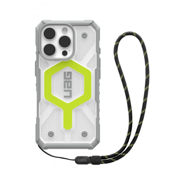 Чохол + ремінець UAG для Apple iPhone 16 Pro Pathfinder Clear Magsafe, Active Neon Lanyard | Фото 1