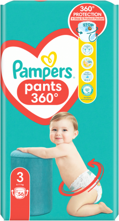 Підгузки-трусики Pampers Pants Midi розмір 3 6-11кг 56шт (8006540068663) | Фото 4