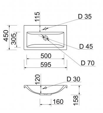 Раковина Adamant Cers 595x450x158мм біла (100002354) Купить раковину Раковина Adamant Cers 595x450x158мм біла (100002354) | Фото 10