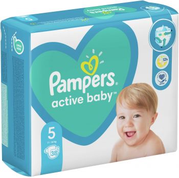 Підгузки PAMPERS Active Baby розмір 5 (11 – 16 кг), 38 шт (8006540207796) | Фото 3