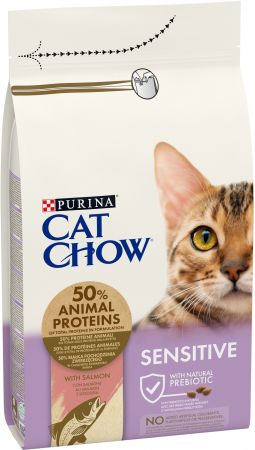 Purina Cat Chow Sensitive з чутливою шкірою та травленням з лососем 1.5 кг (7613035394131) | Фото 8