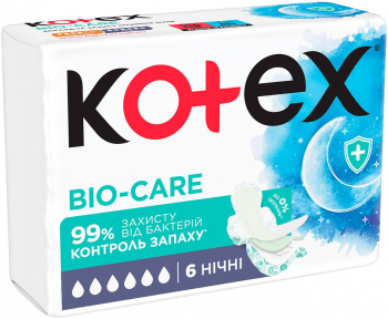 Гігієнічні прокладки Kotex Bio-Care Night 6шт (5029053590912) | Фото 5
