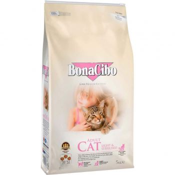 Сухий корм для стерилізованих котів із зайвою вагою BonaCibo Adult Cat Light&Sterilized 5 кг (BC405680) | Фото 1