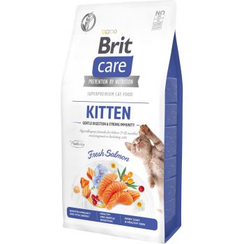 Сухий корм Brit Care Cat GF Kitten Gentle Digestion Strong Immunity для кошенят, з лососем, 7 кг (8595602565054) | Фото 1