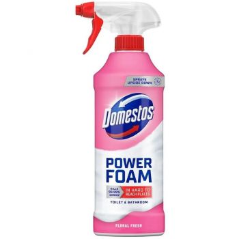 Купить средство для уборки Піна для чищення ванної та унітазу DOMESTOS Power Foam Квіткова свіжість 435 мл (8720182796424) | Фото 1