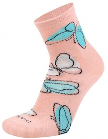 Шкарпетки дитячі Duna 23-26 1 пара персикові з принтом Метелики (4823094657303) | Фото 2