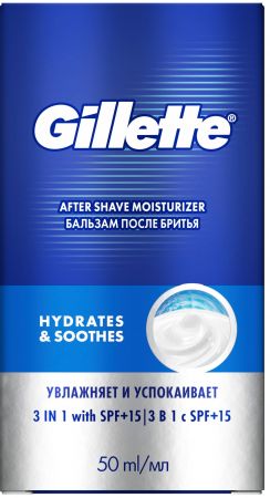 Бальзам після гоління GILLETTE 3в1 Hydrates&Soothes Spf 15+ 50мл (8001090303929) Бальзам після гоління GILLETTE 3в1 Hydrates&Soothes Spf 15+ 50мл (8001090303929) | Фото 2