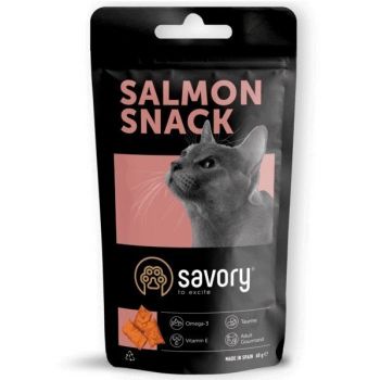 Ласощі для заохочення котів Savory Snack Salmon, подушечки з лососем, 60 г (4820232631454) | Фото 1