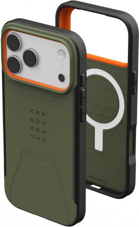 Чохол UAG для iPhone 17 Pro Max Civilian MagSafe Olive/Orange (114546117297) | Фото 7