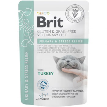 Корм вологий для котів Brit GF Vetetinary Diet Urinary&Stress Relief з індичкою 85г (8595602566723) | Фото 1