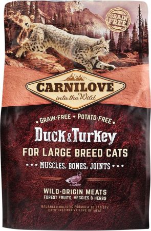Сухий корм для дорослих кішок великих порід Carnilove Cat Duck & Turkey Large Breed 2 кг (8595602512768) Сухий корм для дорослих кішок великих порід Carnilove Cat Duck & Turkey Large Breed 2 кг (8595602512768) | Фото 2