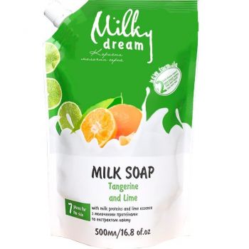 Купить мыло Крем-мило рідке Milky Dream Танжерін та лайм дойпак 500 мл (4820205300165) | Фото 1