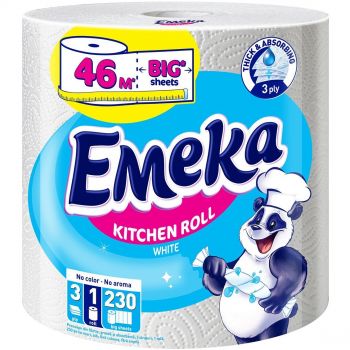 Купить бумажное полотенце Emeka White Jumbo тришарове 1шт (3800024035159) | Фото 1